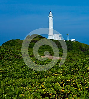 Lighthouse on green hill