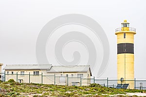 Lighthouse at Groenriviermond on a gloomy day