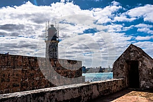 The lighthouse of Havana, Cuba, in the castle of El Morro