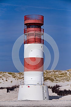 Lighthouse at heligoland dune island