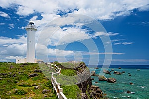 The Lighthouse in HIGASHI HENNA Cape, Okinawa Prefecture/Japan