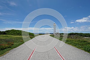 A lighthouse at Higashi Hennazaki in Miyako island, Okinawa