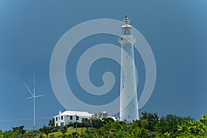 Lighthouse on a hill in Bermuda