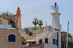 Lighthouse in the historic port of Jaffa