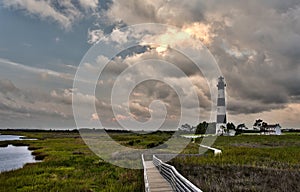 Lighthouse and incoming stormclouds