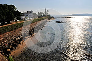 Lighthouse and Islamic school in Galle, Sri Lanka