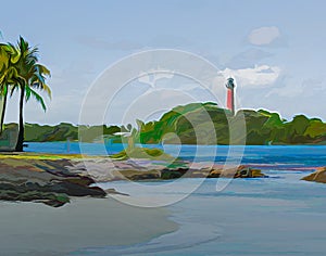 Lighthouse of Jupiter, Florida Abstracted Photo