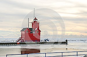 Lighthouse Known as Big Red in Holland Michigan