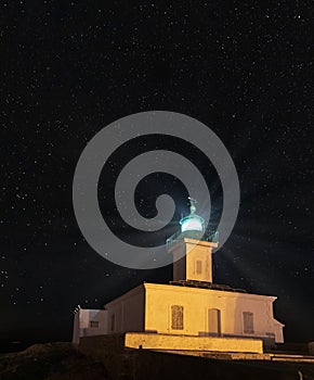 Lighthouse of L`lle-Rousse Corsica at night