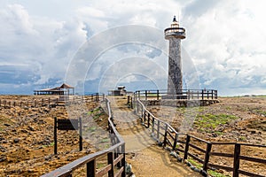The lighthouse at La Chocolatera, westward point of Ecuador