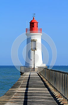 Lighthouse of la grande jetÃ©e in les Sables dOlonne (France)