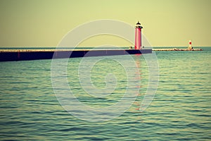 Lighthouse on Lake Michigan