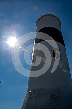 Lighthouse Langer Jan in backlight