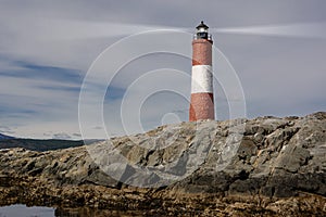 Lighthouse Les eclaireurs in Beagle Channel near Ushuaia