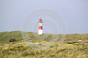 Lighthouse List Ost on the Ellenbogen of the North Sea island Sylt