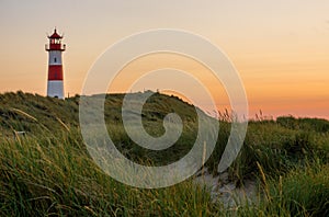 Lighthouse List-Ost on the island Sylt, Germany