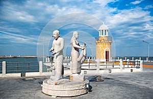 A lighthouse located at the fishing pier, Ang Sila Seafood Market. Chonburi