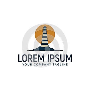 Lighthouse logo design concept template