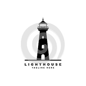 Lighthouse logo design template.Beacon symbol illustration