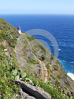 Lighthouse at Makapuu Point, Oahu, Hawaii