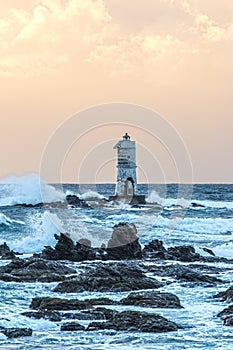 The lighthouse in the Mangiabarche rock