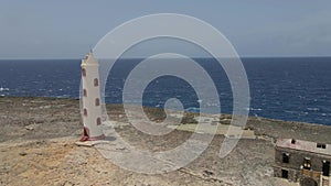 Lighthouse and master house on Bonaire Island droneview