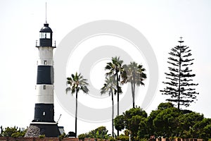 Lighthouse in Miraflores In Lima, Peru.