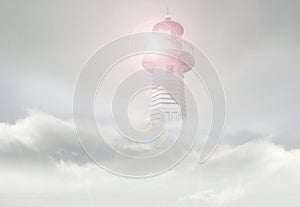 Lighthouse in mist