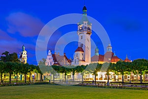 Lighthouse at the Molo in Sopot at night
