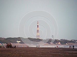 Lighthouse by the Monte Hermoso beach