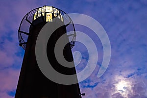 Lighthouse and moon