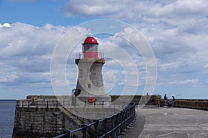 The lighthouse on the mouth of the river Tyne