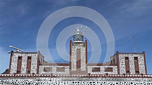 Lighthouse with moving radar beam.