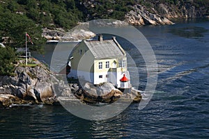 Lighthouse near Bergen, Norway photo