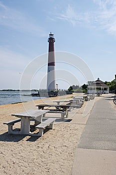 Lighthouse in New Jersey on island