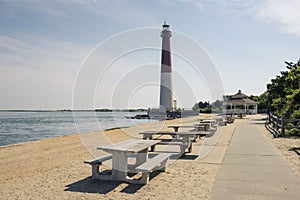 Lighthouse in New Jersey on island