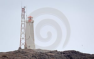 Lighthouse next to Nato base in Stokksnes peninsula, Iceland