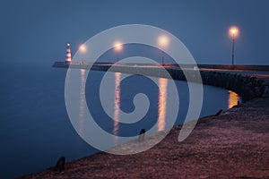 Lighthouse in Nida port. Lithuania