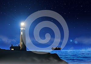 Lighthouse at Night