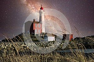 Lighthouse Night Starry Skies Canada Vancouver Island