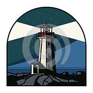 Lighthouse at the night