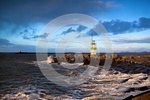 Lighthouse on North sea, Ijmuiden