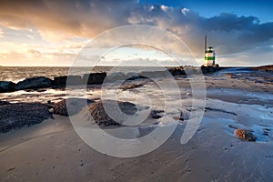 Lighthouse on North sea in Ijmuiden