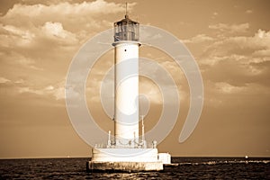 Lighthouse in Odessa Ukraine, photo in vintage sty photo