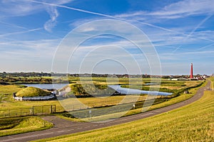 Lighthouse and old bunker in Den Helder Holland