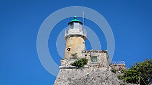 Lighthouse in Old Fortress in Corfu town, Greece