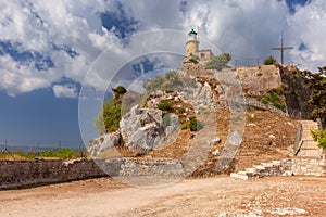 Lighthouse on Old Fortress, Kerkyra, Corfu, Greece photo
