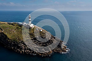 Lighthouse on the Old Head of Kinsale in County Cork of western Ireland