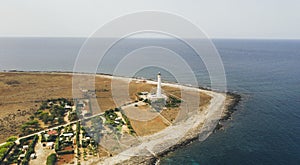 Lighthouse and outbuildings in Sicily, Italy