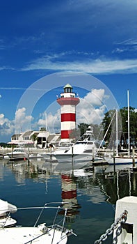 Lighthouse over the marina